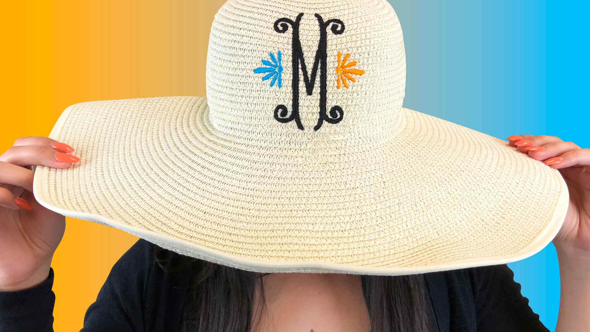 Embroidered sun hat online